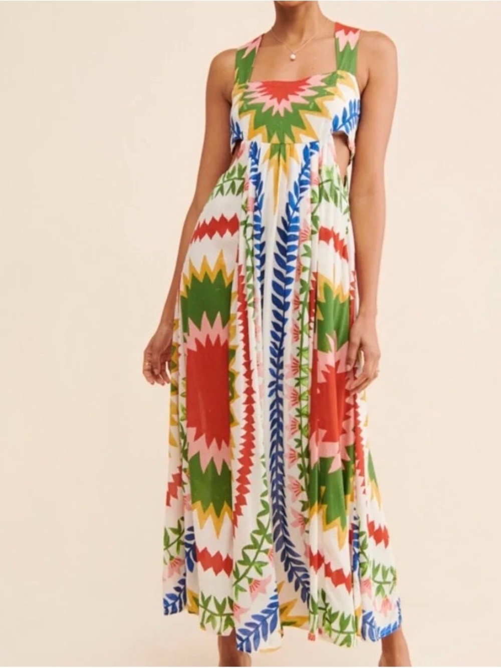 Incerti exclusively for Anthropologie Colorful Geometric Maxi Dress
